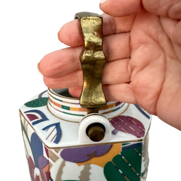 TEA POT 90s SIGMA THE TASTESETTER Limelight Porcelain Coffee Warmer Set w/ Lid - Picture 7 of 15